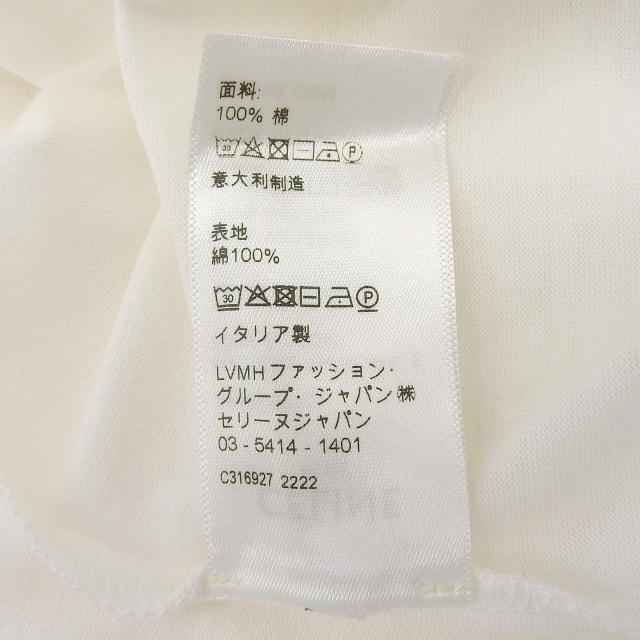 極美品▲CELINE セリーヌ 2X45C671Q コットン100％ トリオンフ刺繍 クルーネック 半袖Ｔシャツ 白 XS イタリア製 正規品 レディース_7