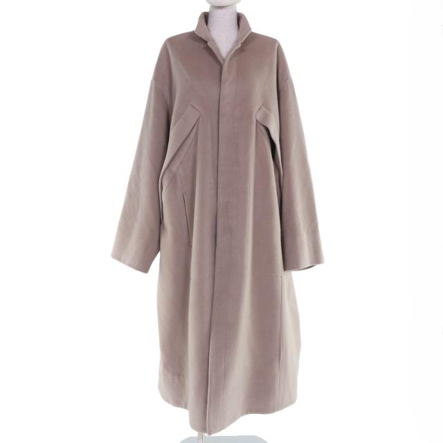 美品☆HARUNOBUMURATA ハルノブムラタ 22AW HM22W108-RIC02 OVERSIZED WOOL COAT ウール コート グレーベージュ 38 日本製 レディース
