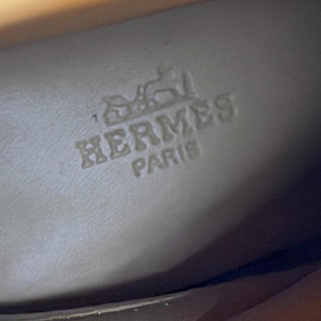 美品◇HERMES エルメス チャンキーヒール ラウンドトゥ レザー ロングブーツ ブラック 37.5 イタリア製 レディース_7
