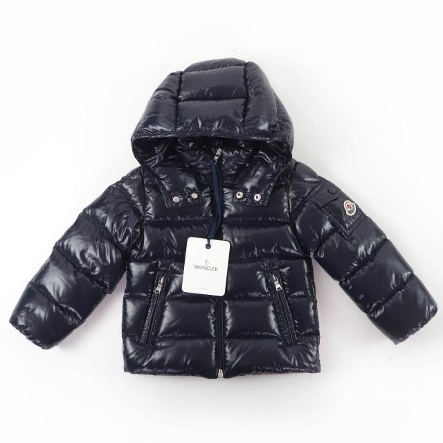 未使用品☆MONCLER モンクレール 2024年製 MAYA ロゴワッペン・フード付 ダウンジャケット ネイビー 2anni92cm 正規品 キッズ
