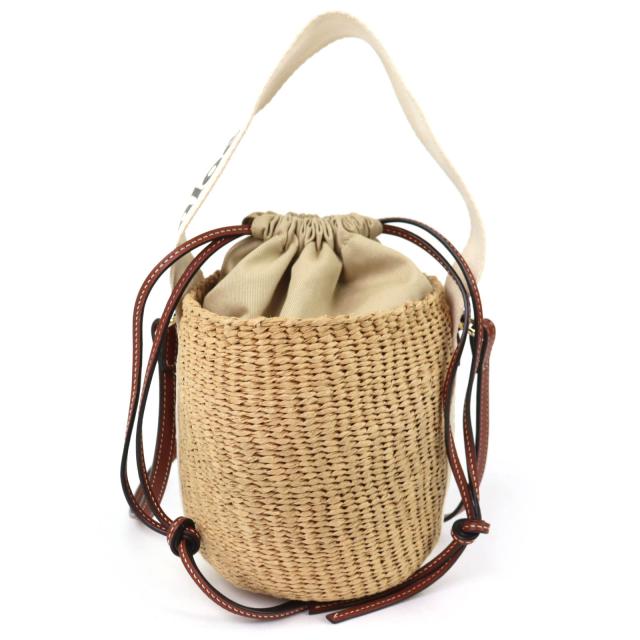極美品△Chloe クロエ CHC23AS381L1826Y Woody スモールバスケット 