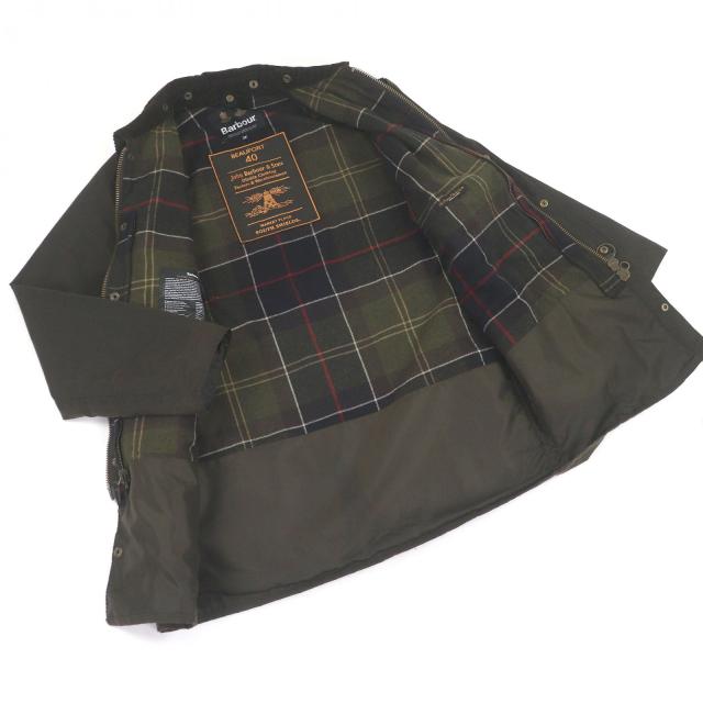 美品□Barbour バブアー 23AW 232MWX2254 BEAUFORT WAX JACKET 40周年限定モデル ワックスジャケット カーキ 38 イギリス製 正規品_2