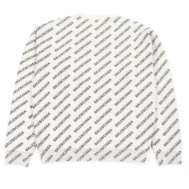未使用品□BALENCIAGA バレンシアガ 702952 All Over Logo Sweaters オールオーバーロゴ 総柄 セーター アイボリー XS イタリア製 正規品