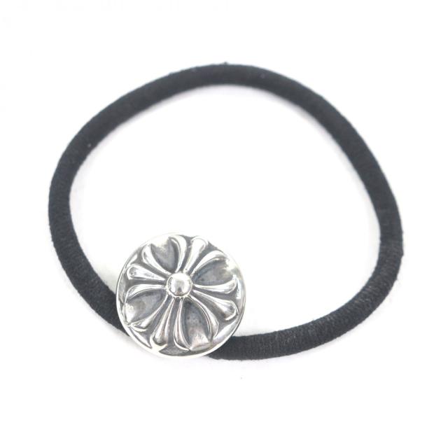 極美品□CHROME HEARTS クロムハーツ  HAIRBAND  クロスボールボタン コンチョ ヘアゴム ヘアアクセサリー シルバー925  総重量15.6g