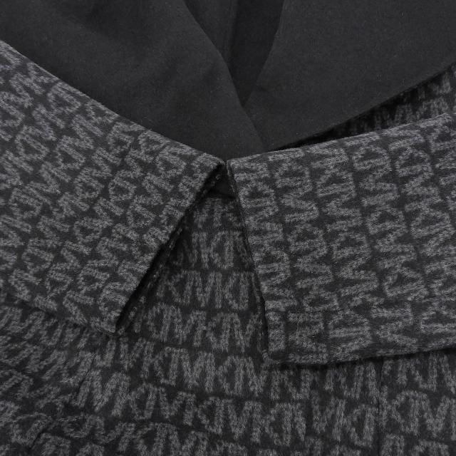 美品▲Michael Kors マイケルコース 77Q5443M22 MKシグネチャー ダブルフェイス ベルト付 ロングラップ コート ブラック グレー M 正規品_4