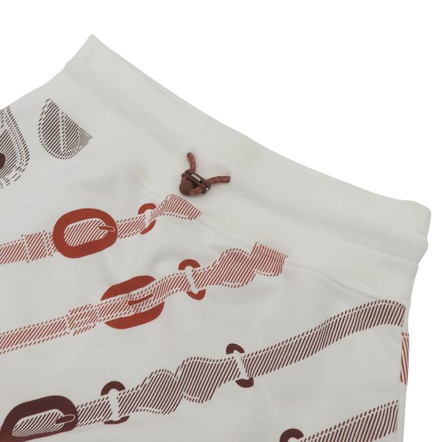 極美品▲HERMES エルメス 2025年製 5E4317DB コーチング リミックス コットン100％ ブラン ナチュレル ドローストリング ミニスカート 36