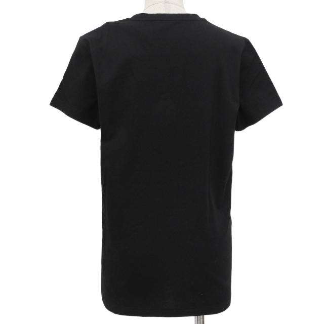 未使用品▲MONCLER モンクレール 2024年製 コットン100％ ロゴワッペン付き クルーネック 半袖Ｔシャツ ブラック M 正規品 レディース_2