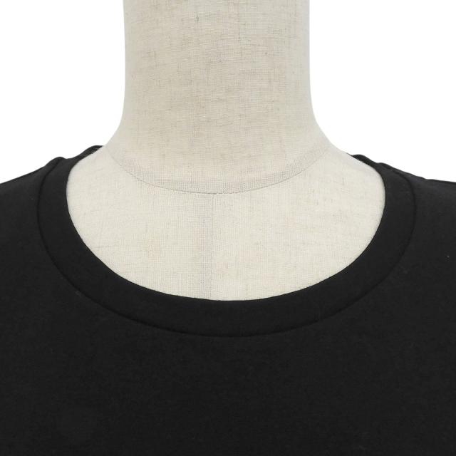 未使用品▲MONCLER モンクレール 2024年製 コットン100％ ロゴワッペン付き クルーネック 半袖Ｔシャツ ブラック M 正規品 レディース_3