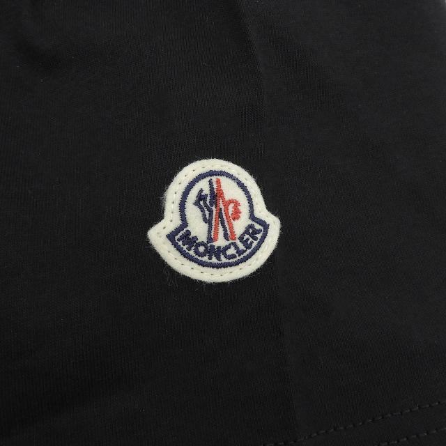 未使用品▲MONCLER モンクレール 2024年製 コットン100％ ロゴワッペン付き クルーネック 半袖Ｔシャツ ブラック M 正規品 レディース_4