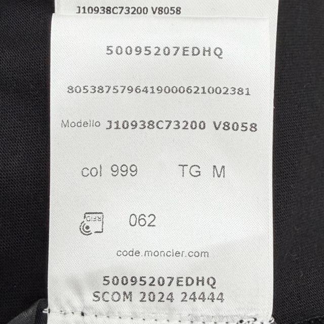未使用品▲MONCLER モンクレール 2024年製 コットン100％ ロゴワッペン付き クルーネック 半袖Ｔシャツ ブラック M 正規品 レディース_9