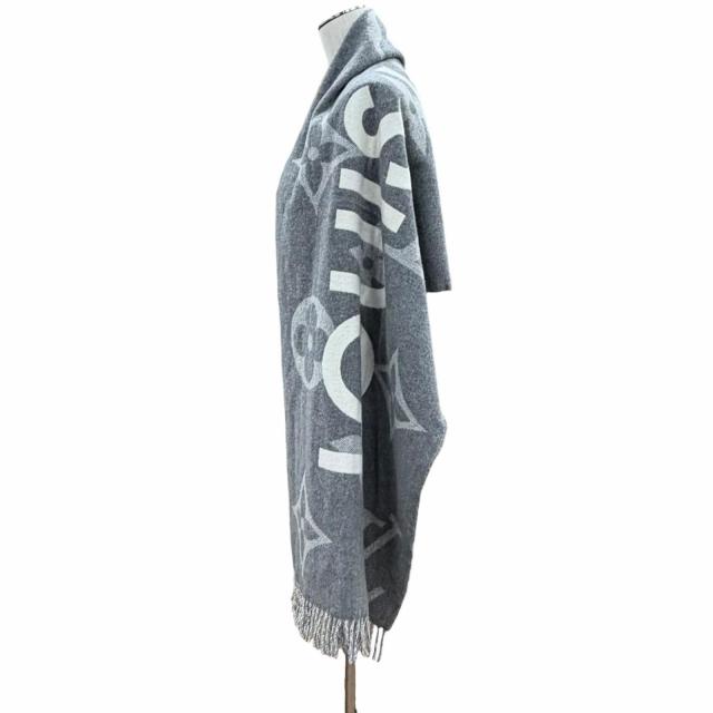 極美品◇LOUIS VUITTON ルイヴィトン M73455 エシャルプ・モノグラムキャピタル カシミヤ ウール フリンジ付 マフラー 英国製 正規品_3