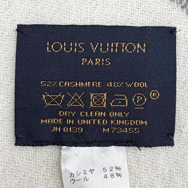 極美品◇LOUIS VUITTON ルイヴィトン M73455 エシャルプ・モノグラムキャピタル カシミヤ ウール フリンジ付 マフラー 英国製 正規品_7