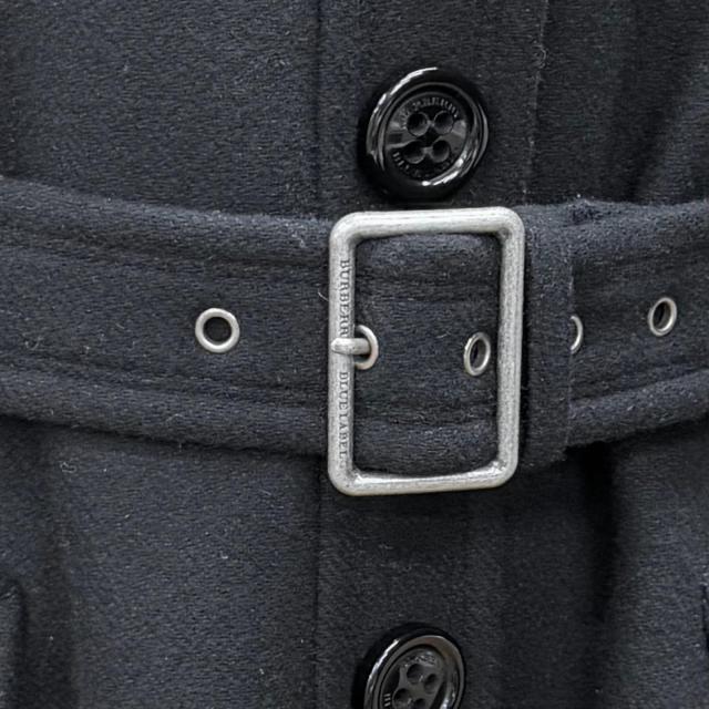 極美品★BURBERRY BLUE LABEL バーバリーブルーレーベル アンゴラ混 ラクーンファー・フード付 裏地チェック柄 コート 黒 40 正規品_7