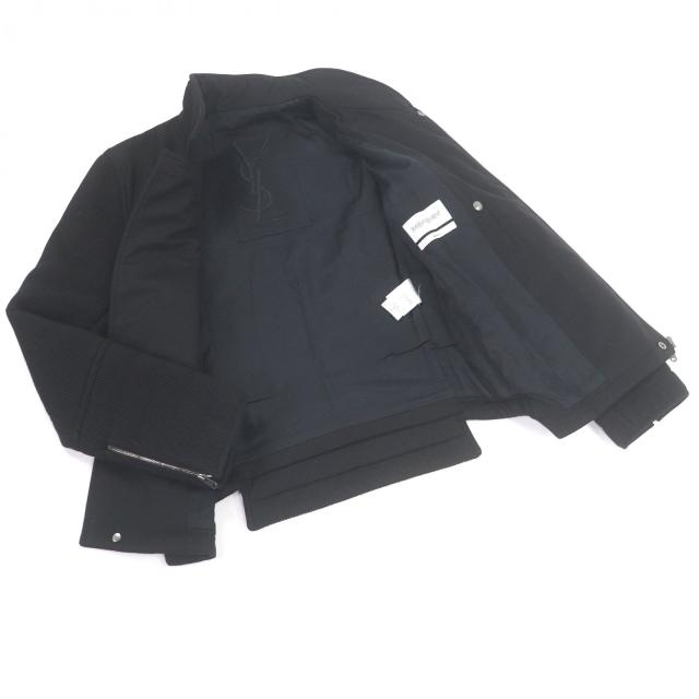 極美品□YVES SAINT LAURENT イヴ・サンローラン 291829 ステファノピラーティ期 裏地ビッグYSL ジャケット 黒 44 イタリア製 正規品_2