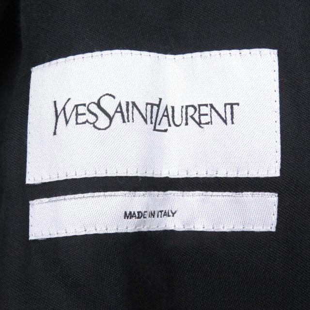 極美品□YVES SAINT LAURENT イヴ・サンローラン 291829 ステファノピラーティ期 裏地ビッグYSL ジャケット 黒 44 イタリア製 正規品_5
