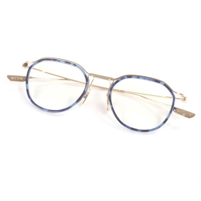 未使用品□DITA ディータ DTX131-49-07 SCHEMA-TWO ボストンフレーム 現行品 メガネ 眼鏡 ブルー 49□20-145 日本製