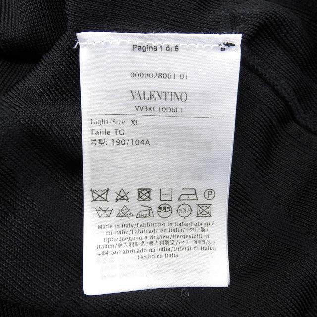 美品▲VALENTINO ヴァレンティノ VV3KC10D6LT ウール VLTNロゴ クルーネックプルオーバー ニット ブラック XL イタリア製 正規品 メンズ_5