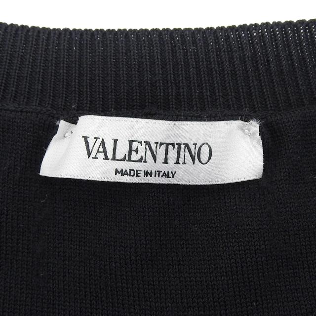 美品▲VALENTINO ヴァレンティノ VV3KC10D6LT ウール VLTNロゴ クルーネックプルオーバー ニット ブラック XL イタリア製 正規品 メンズ_4