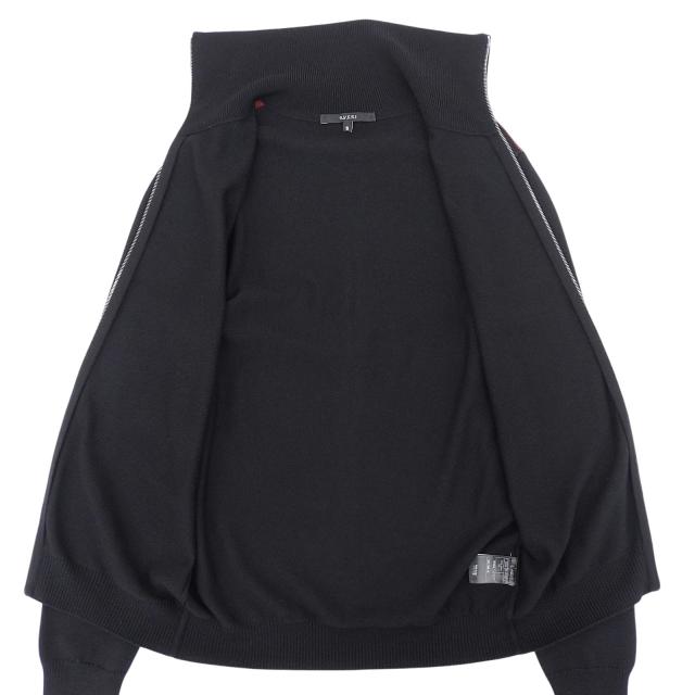 極美品▲GUCCI グッチ 296073 ウール100％ ウェブライン ZIP ロングスリーブ ドライバーズ ニット ブラック S イタリア製 正規品 メンズ_3