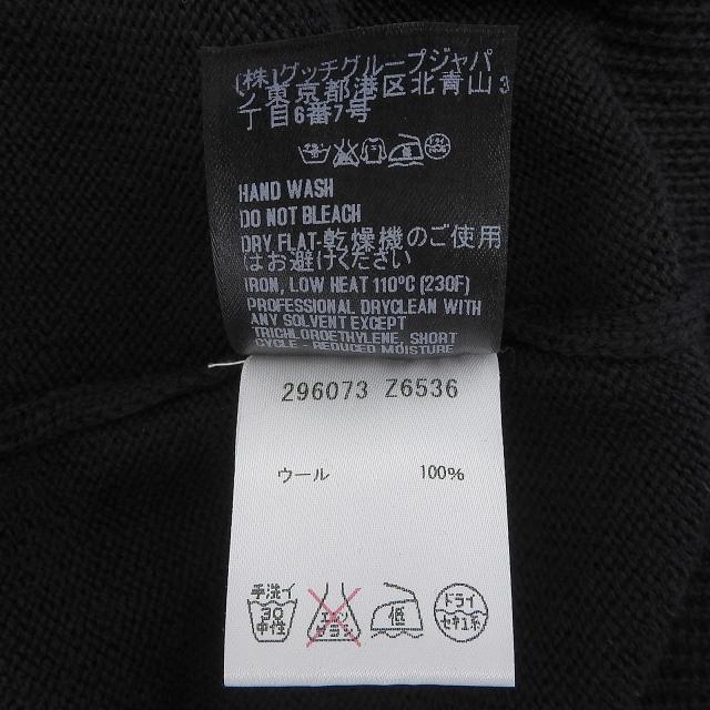極美品▲GUCCI グッチ 296073 ウール100％ ウェブライン ZIP ロングスリーブ ドライバーズ ニット ブラック S イタリア製 正規品 メンズ_8