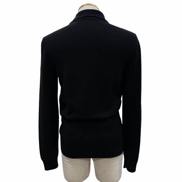 極美品▲GUCCI グッチ 296073 ウール100％ ウェブライン ZIP ロングスリーブ ドライバーズ ニット ブラック S イタリア製 正規品 メンズ_2