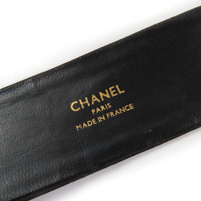 美品☆CHANEL シャネル ヴィンテージ 23572 ウール ココマークボタン ベルト付 長袖 タイトワンピース ブラック 34 フランス製 レディース