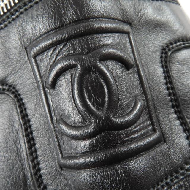 美品☆CHANEL シャネル 09A G26537 CCコココクーン レザー エンジニアブーツ ショートブーツ ブラック 37 イタリア製 レディース_8