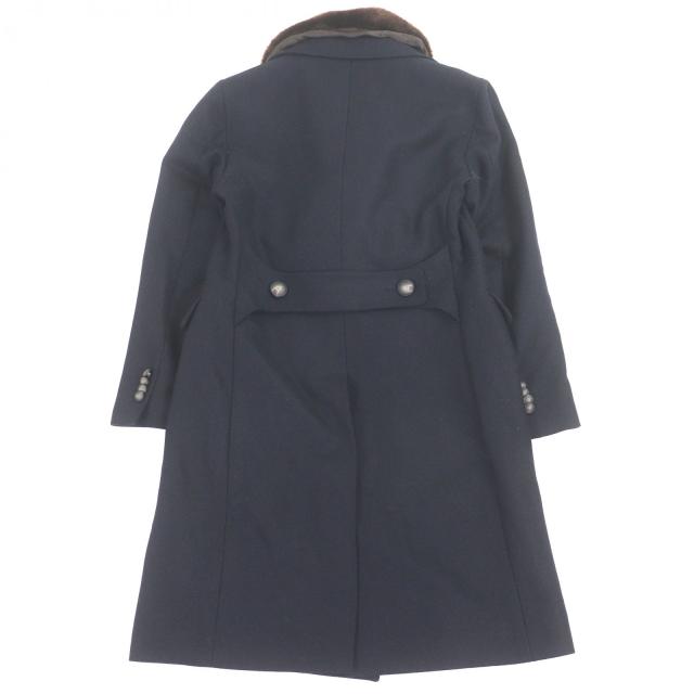 極美品□TAGLIATORE タリアトーレ C-PLMOB FUR COLL エコファー ダブルブレスト チェスターコート ネイビー 44 イタリア製 正規品 メンズ_3