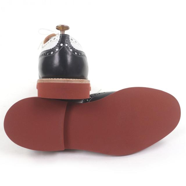 未使用品□CHURCH’S チャーチ DOWNTON ダウントン レザー ウイングチップ フルブローグ ドレスシューズ ネイビー ホワイト 90G メンズ_4