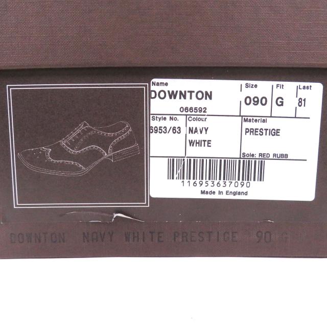 未使用品□CHURCH’S チャーチ DOWNTON ダウントン レザー ウイングチップ フルブローグ ドレスシューズ ネイビー ホワイト 90G メンズ_8