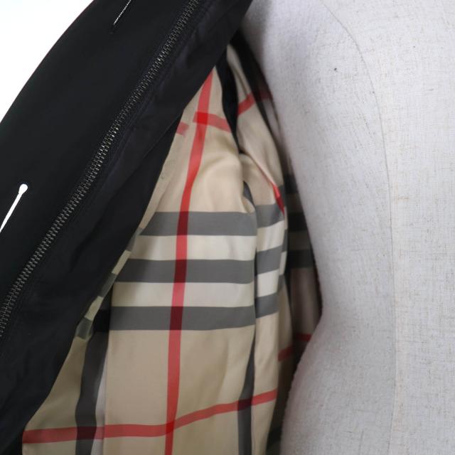 美品☆BURBERRY LONDON バーバリーロンドン フォックスファー・ノバチェックダウンライナー付 コート ブラック 42 正規品 レディース_4