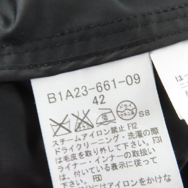 美品☆BURBERRY LONDON バーバリーロンドン フォックスファー・ノバチェックダウンライナー付 コート ブラック 42 正規品 レディース_7