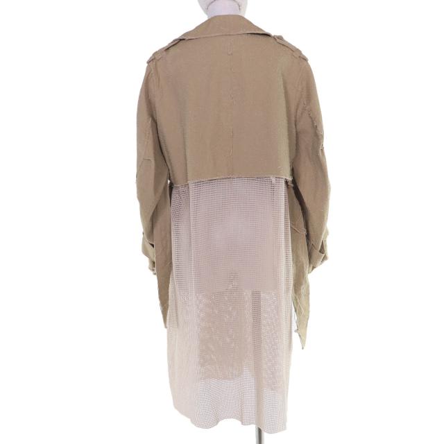 極美品☆FUMIE TANAKA フミエタナカ 23SS F23S-01 コットン100％ needle trench CO トレンチコート ベージュ 1 日本製 正規品 レディース_2