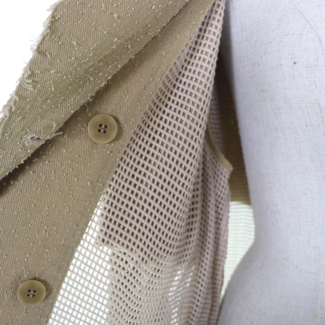 極美品☆FUMIE TANAKA フミエタナカ 23SS F23S-01 コットン100％ needle trench CO トレンチコート ベージュ 1 日本製 正規品 レディース_4