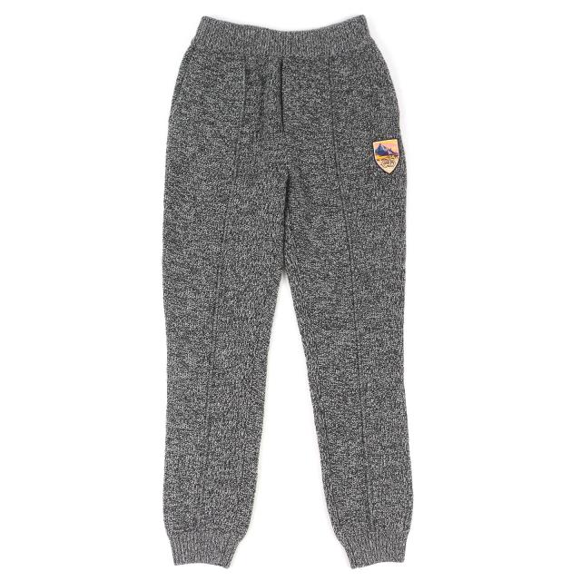 極美品△DIOR ディオール オム 293M130CT363 カシミヤ100％ ロゴワッペン ニットスウェット パンツ グレー S イタリア製 正規品 メンズ