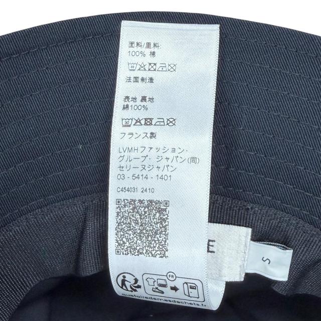 美品★CELINE セリーヌ 2AUE5968P コットン100％ トリオンフ バケットハット ハット 帽子 ブラック S フランス製 正規品 レディース_7