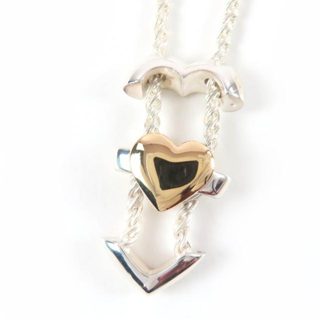 極美品☆TIFFANY&Co. ティファニー 925 パズル ハート ネックレス ペンダント シルバー ゴールド 箱・保存袋付き 重量21.62g レディース_6