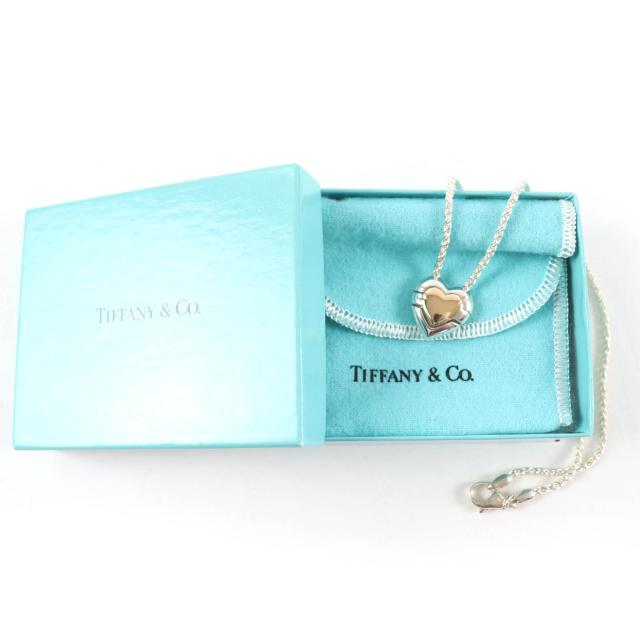 極美品☆TIFFANY&Co. ティファニー 925 パズル ハート ネックレス ペンダント シルバー ゴールド 箱・保存袋付き 重量21.62g レディース_1