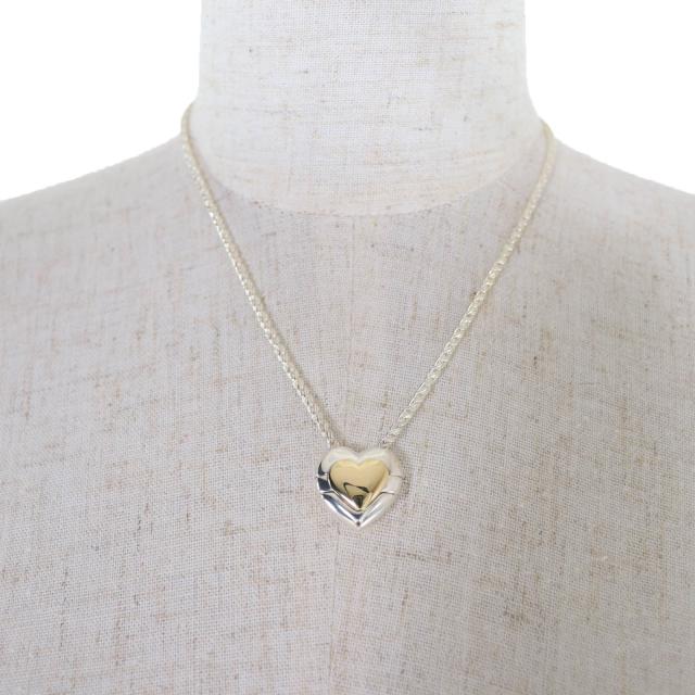極美品☆TIFFANY&Co. ティファニー 925 パズル ハート ネックレス ペンダント シルバー ゴールド 箱・保存袋付き 重量21.62g レディース_3