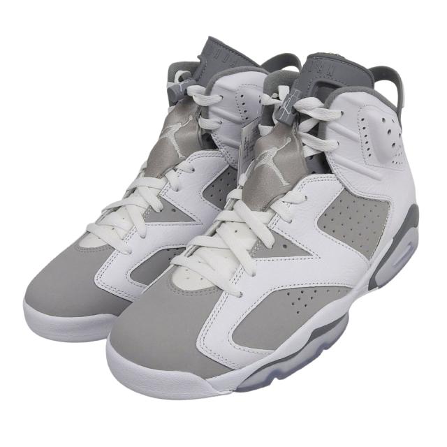 未使用品▲NIKE ナイキ CT8529-100 AIR JORDAN 6 RETRO エア ジョーダン 6 レトロ レザー ハイカットスニーカー ホワイト グレー 28