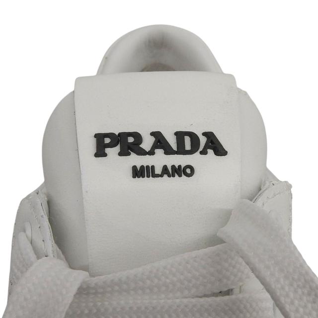 未使用品▲PRADA プラダ 2EG400 ロゴ入り レースアップ レザー ローカットスニーカー シューズ ホワイト 36 箱付き レディース_6