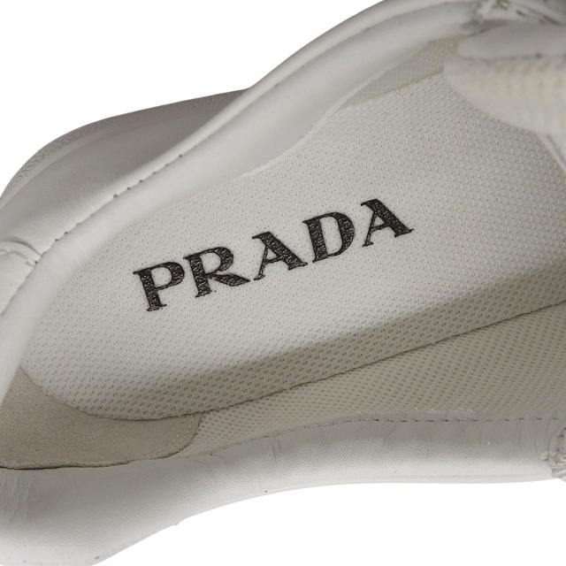 未使用品▲PRADA プラダ 2EG400 ロゴ入り レースアップ レザー ローカットスニーカー シューズ ホワイト 36 箱付き レディース_8