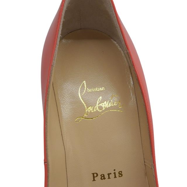 未使用品▲Christian Louboutin クリスチャンルブタン NEW VERY PRIVE 120 オープントゥ パテントレザー パンプス ピンク 36.5 箱付_6