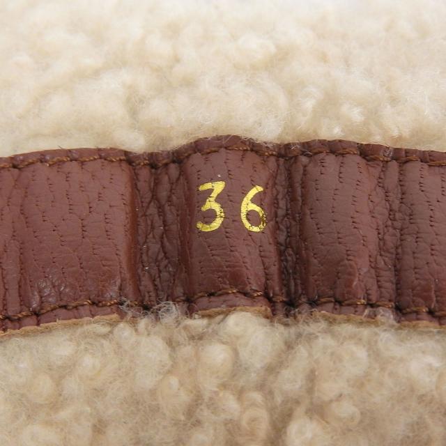 極美品▲Loro Piana ロロピアーナ ロゴ刻印入り レースアップ ムートン ボアスニーカー ブラウン 36 イタリア製 レディース_7