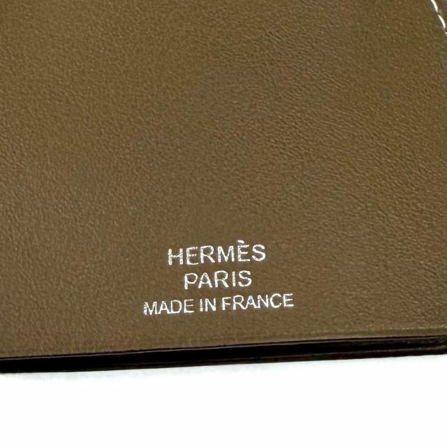 極美品★HERMES エルメス エトゥープ シルバー金具 レザー クロシェット チャーム レザー ネックレス C刻印 箱付 フランス製 レディース_8