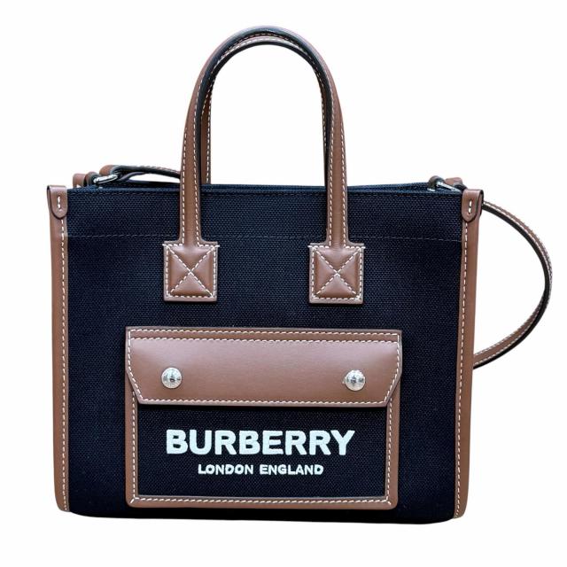 未当てはめる品★BURBERRY バーバリー 8055749 ホースフェリープリント フレヤトート ミニ 帆布 なめし革 2way ハンドバック 倉入れ袋付