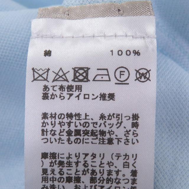 未使用品□HERMES エルメス コットン Hロゴ刺? エンブロイダリー 半袖ポロシャツ ライトブルー S 箱付き イタリア製 正規品 メンズ_6