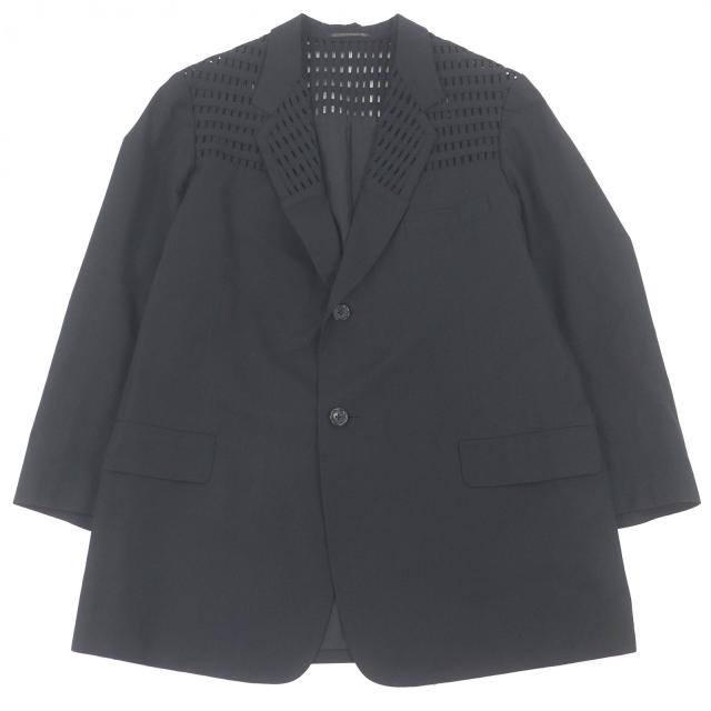 極美品□Yohji Yamamoto POUR HOMME ヨウジヤマモトプールオム HN-J53-100 1999AW 希少 デザインジャケット ブラック M 日本製 正規品