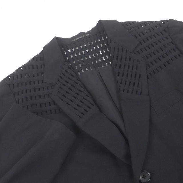 極美品□Yohji Yamamoto POUR HOMME ヨウジヤマモトプールオム HN-J53-100 1999AW 希少 デザインジャケット ブラック M 日本製 正規品_1