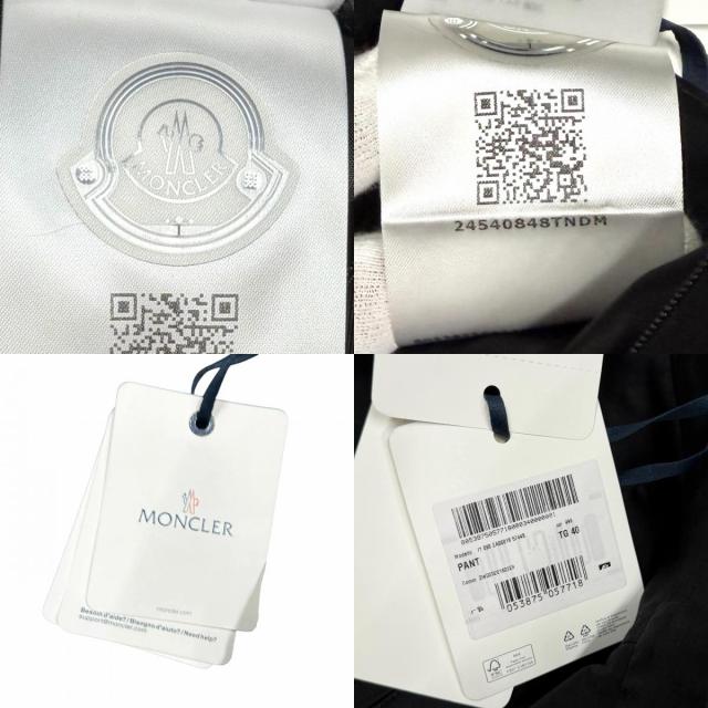 未使用品★MONCLER モンクレール 2024年製 PANTALONE ロゴ刺繍入り センタープレス コットン パンツ ブラック 40 イタリア製 正規品_9